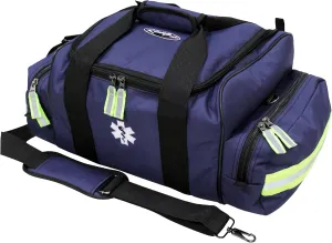 Kemp USA Maxi Trauma Bag - Large First Aid Kit for EMT First Responders - Water Resistant 600D Nylon - Buckle Closure with Adjustable Strap & Reflective Trim - Navy Blue