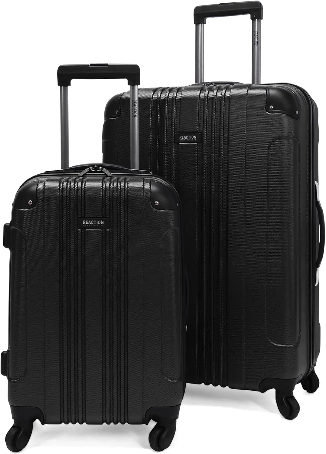 Kenneth Cole REACTION Out of Bounds Lightweight Hardshell 4-Wheel Spinner Luggage, Midnight Black, 2-Piece Set (20" & 28")