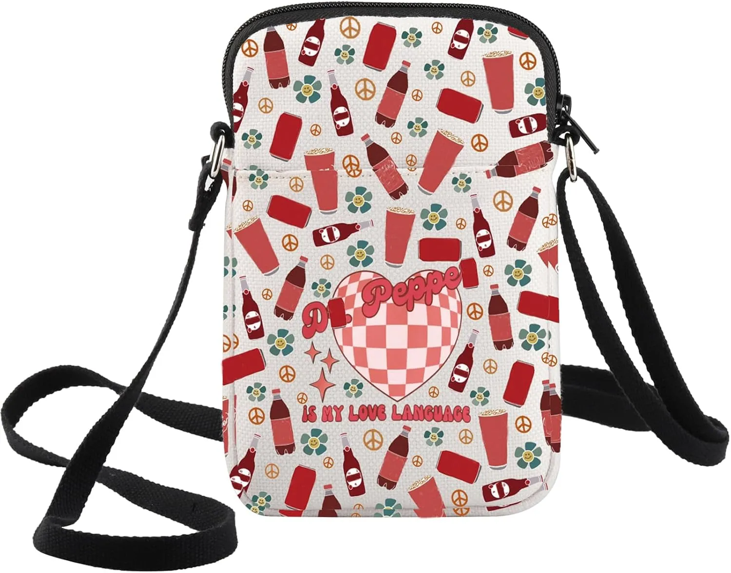 KEYCHIN Soda Drinks Crossbody Bag Soda Drinking Lover Gifts Pepper Is My Love Language DrinksShoulder Bag Drinks Pepper Gifts
