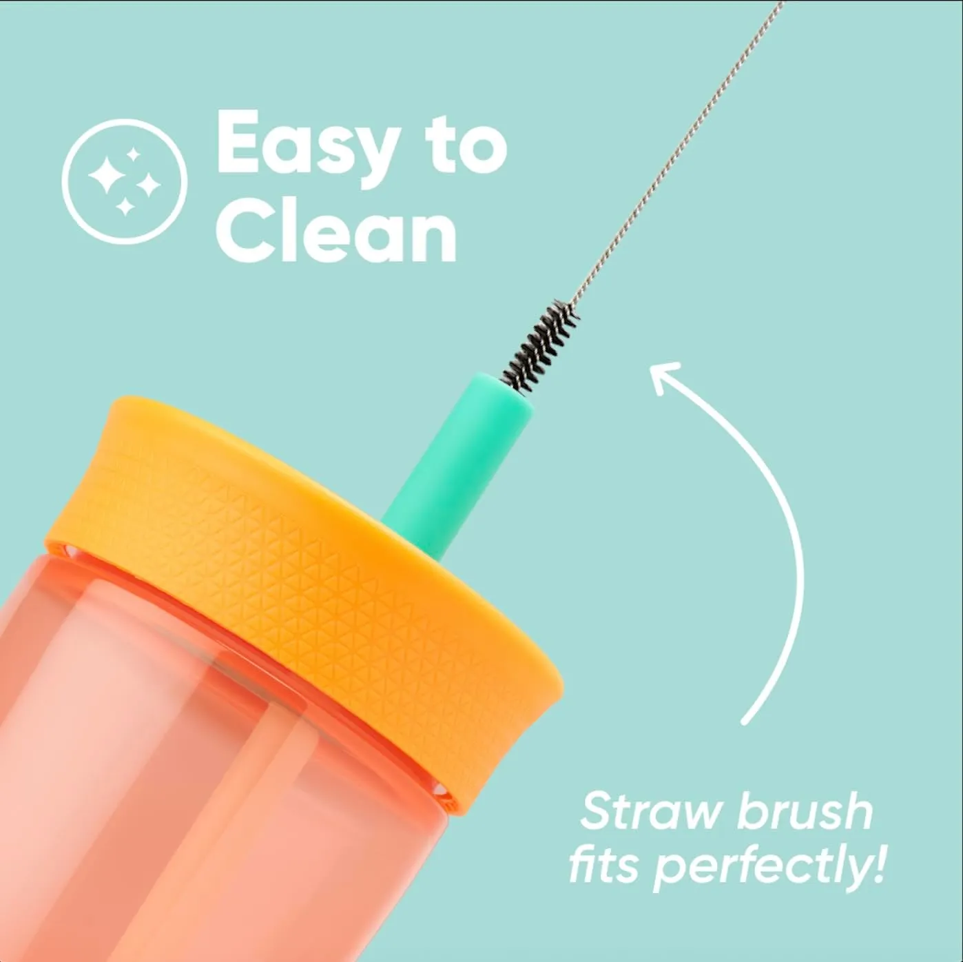 Kids Insulation BPA-Free Plastic Tumbler with Spill Resistant Flexible Straw, Easy to Clean, Kids Water Bottle, Great for Travel, Dishwasher Safe, 15 Oz, Orange and Peach (Watermelon)
