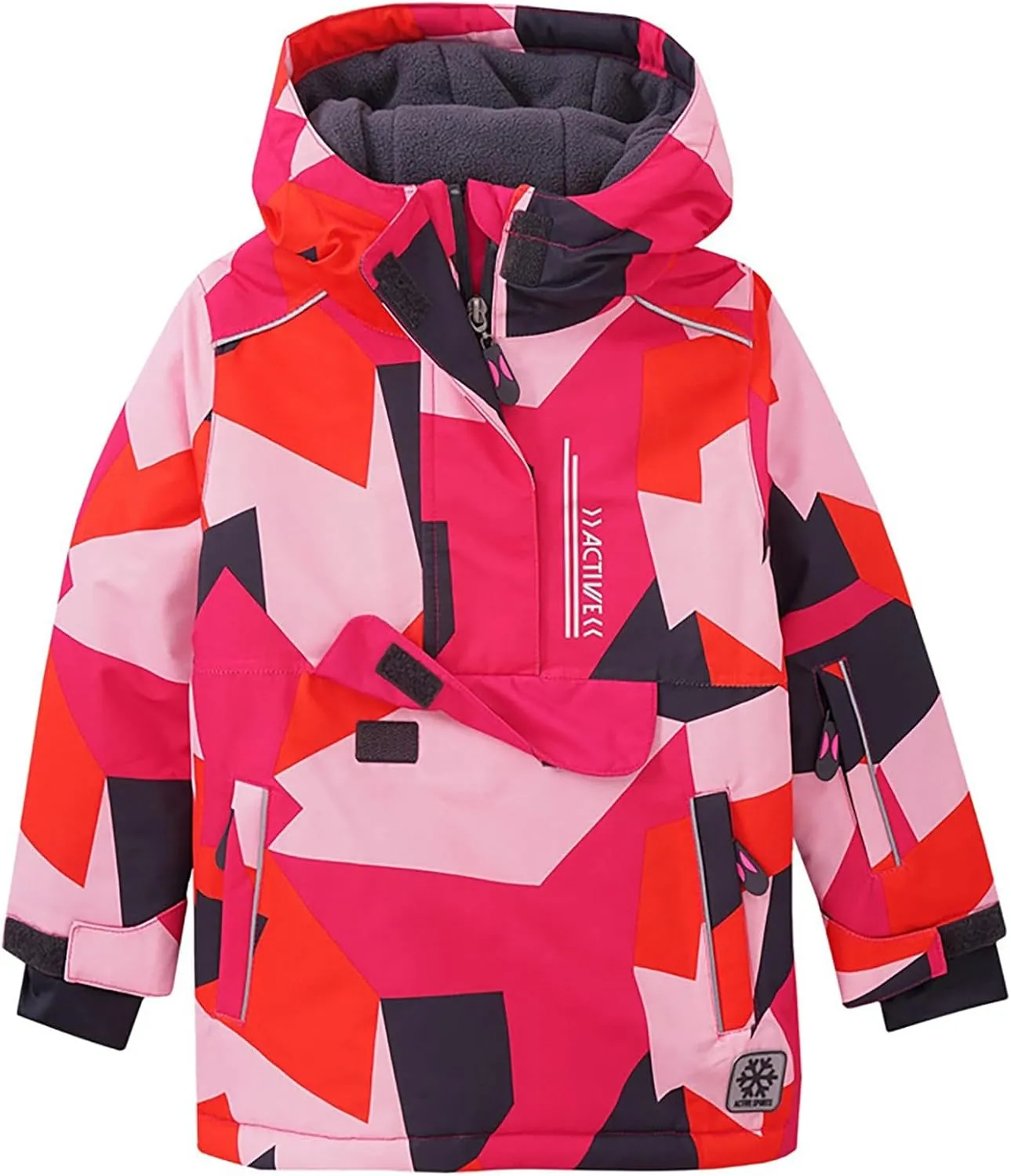 Kid's Ski Jacket 𝗪aterproof Coat Boys Girls Warm Fleece Snowboarding Jackets with Hood Winter Snow