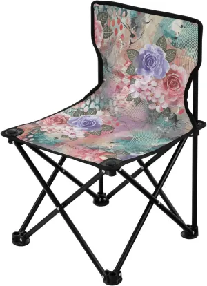 Kigai Folding Camping Chair Heavy Duty Chair Ultralight Compact Portable Beach Chair for Outdoor Camp, Hiking, Travel, Beach, Sporting Event and Picnic, Vintage Flower