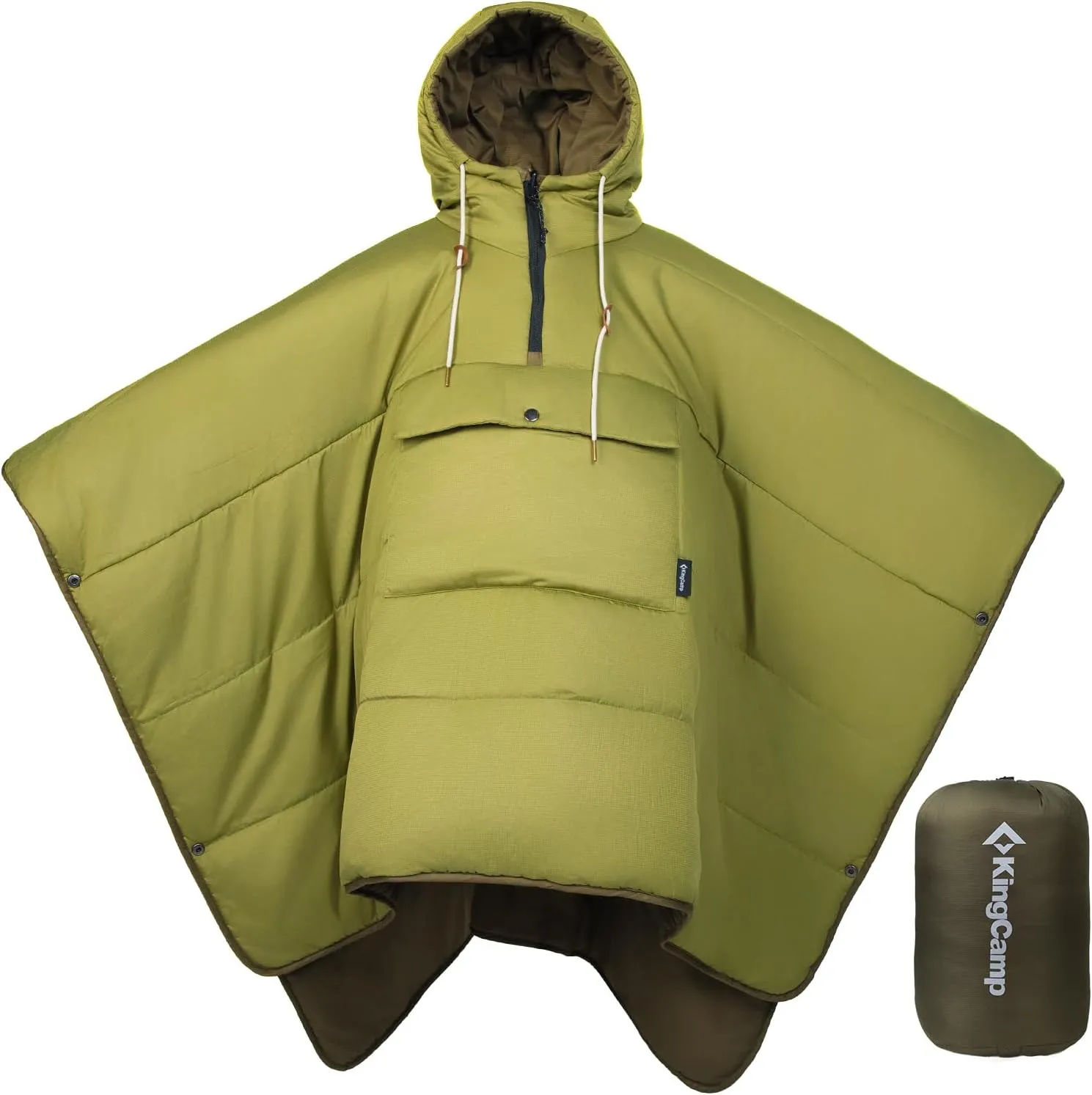 KingCamp Camping Wearable Hoodie Blanket Poncho Ultralight Sleeping Bag Adult, Outdoor Stadium Water-Repellent Christmas Gift