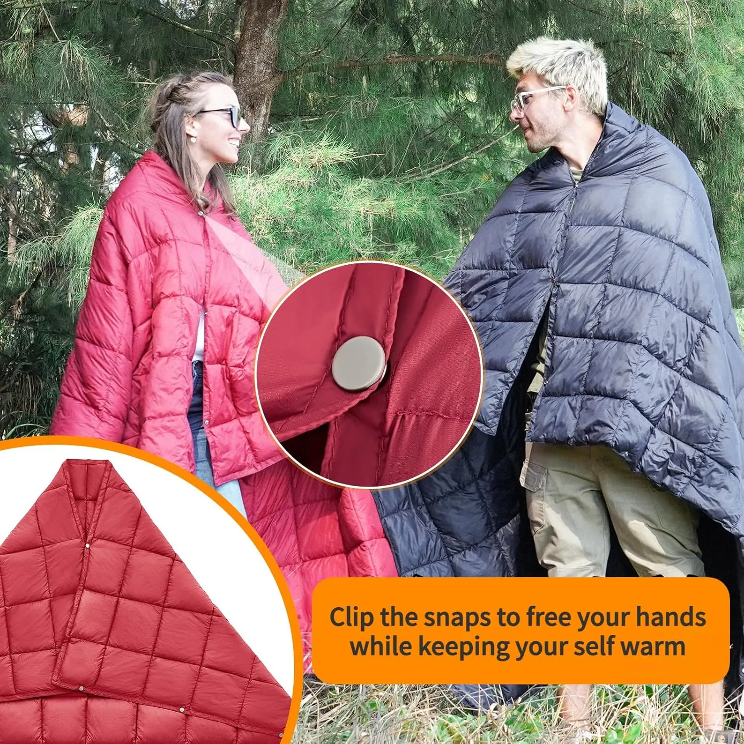 KingCamp Puffy Blanket for Camping, Warm Down Alternative Outdoors Indoors Quilt, Lightweight Compact Packable Windproof Blankets for Stadium, Airplane, Travel, Picnics, Backpacking