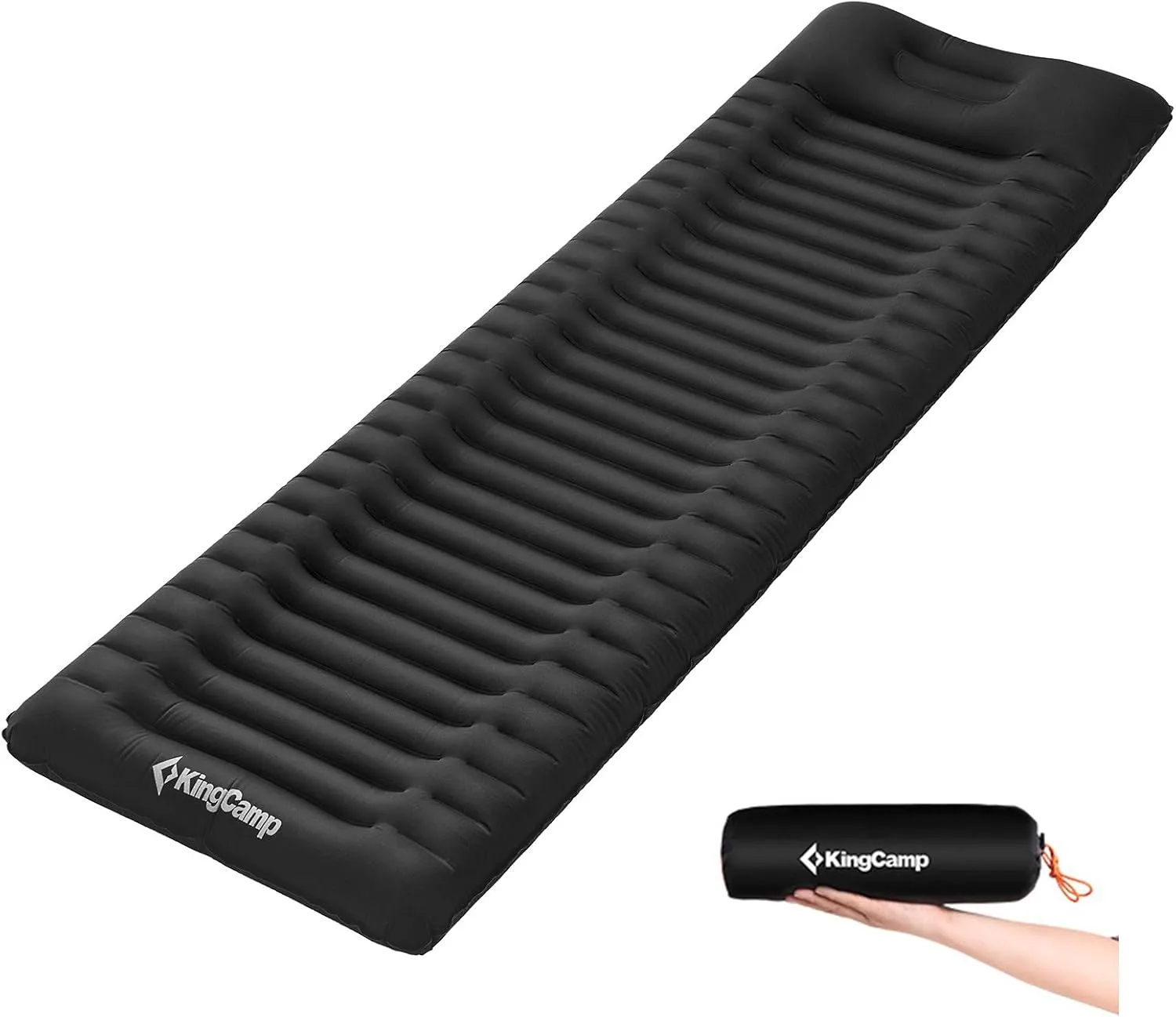 KingCamp Ultralight Comfortable Sleeping Pad 3.9 Inches Thick Mat with Attached Pillow Prevention of Rollover