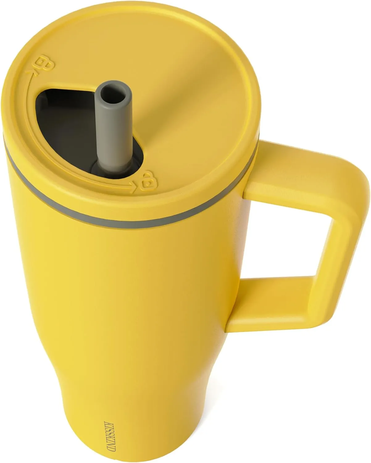 KISSKIND 40 oz Tumbler with Handle and Straw | 100% Leakproof Insulated Tumbler with Lid and Straw | Stainless Steel Water Bottle | Cup Holder Friendly Base | Ginger