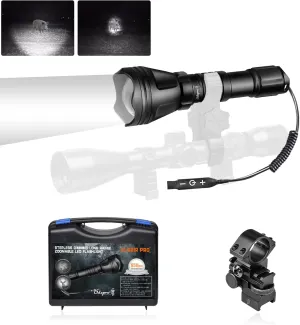 KL52IR-Pro 850nm IR Illuminator Flashlight for Night Vision Hunting, Focus Adjustable Infrared Scope Mounted Light with Stepless Dimmer Switch, for Coyote Hog Predator Hunting