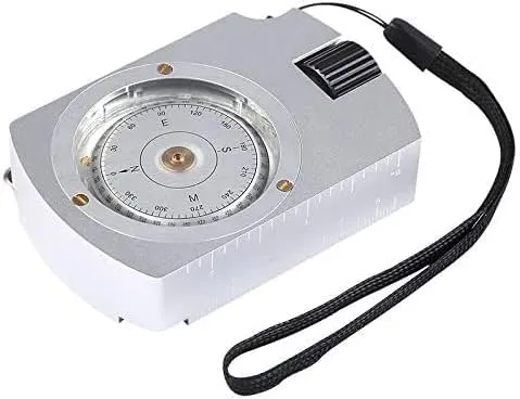 KouRy Portable Multi Functional Survival Compass Camping Hiking Compass Map Measurer Distance Calculator Metal Professional Military Compass
