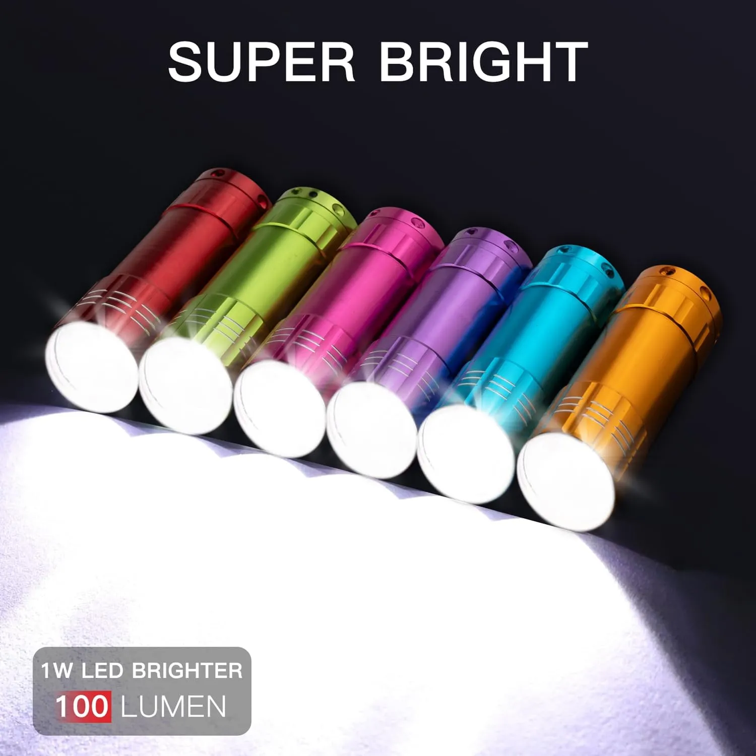 KunHe 24 Pack Small Mini Flashlights Bulk with Batteries Aluminum LED Flash Lights for Party Favor Camping Gift to Christmas Stocking Stuffers