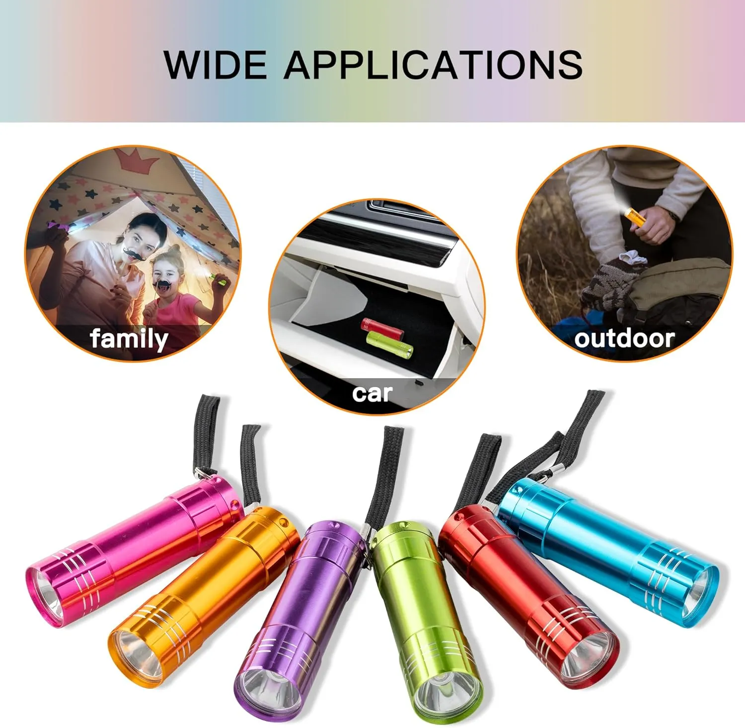 KunHe 24 Pack Small Mini Flashlights Bulk with Batteries Aluminum LED Flash Lights for Party Favor Camping Gift to Christmas Stocking Stuffers