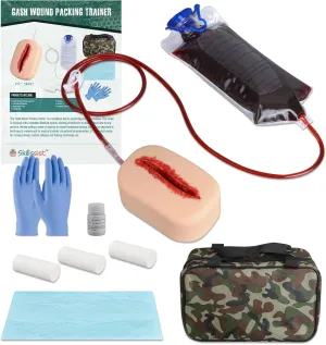 Laceration Wound Packing Task Training Kit to Bleed Control for Medical Education, First Aid Emergency Practice, Military Trauma Trainer