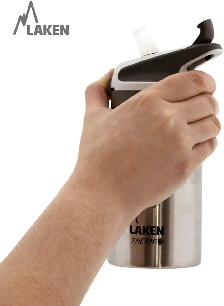 Laken Summit Stainless Steel Insulated Water Bottle with Sport Straw Cap and Lock, Leakproof, 25oz, Orange