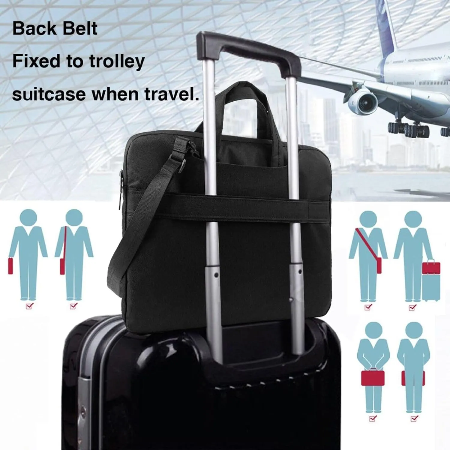 Laptop Shoulder Bag For Men Women,Waterproof Briefcase Messenger Bag Rocket In Space Laptop Sleeve Bag W/Strap Handle