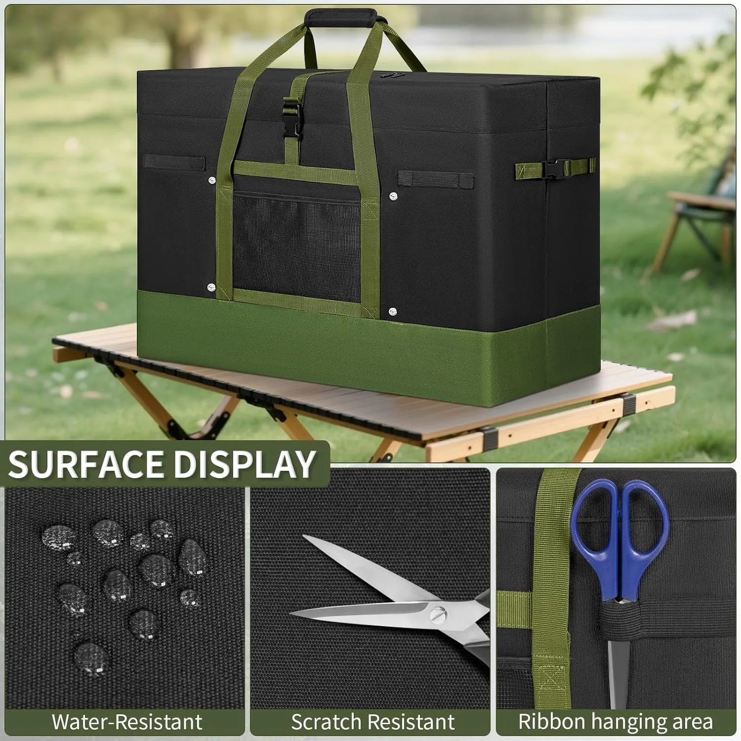 Large Duffle Bag for Travel,170L Water-resistant Camping Storage Tote, Foldable Canvas Duffle Outdoor Luggage Duffle Bag Organizer for Travel, Picnic, Moving