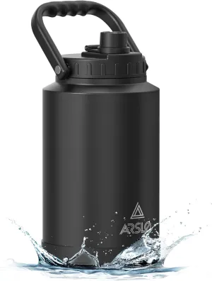 large Insulated Water Jug With Handle, One Gallon Insulated Water Bottle, 1 Gallon Stainless Steel Water Jug