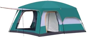 Large Tent with Two Rooms and One Living Room, Outdoor Folding Portable Windproof Camping, Thickened Rainproof, Outdoor Overnight Camping