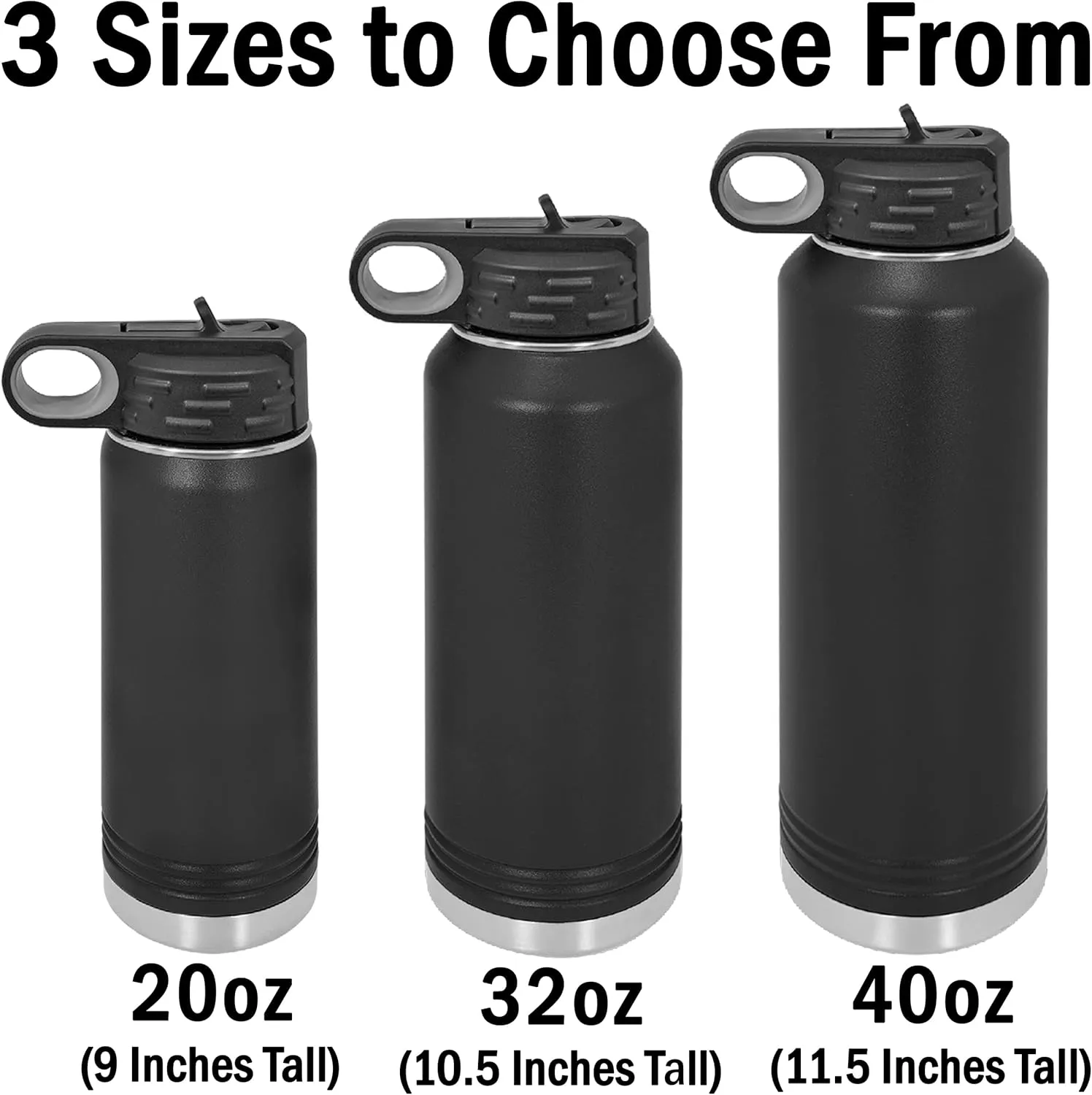 LaserGram Personalized Water Bottle, Trumpet, Stainless Steel Double Wall Vacuum Insulated with Flip Top Straw, Custom Engraved Gift (40oz / 1180ml Dark Purple)