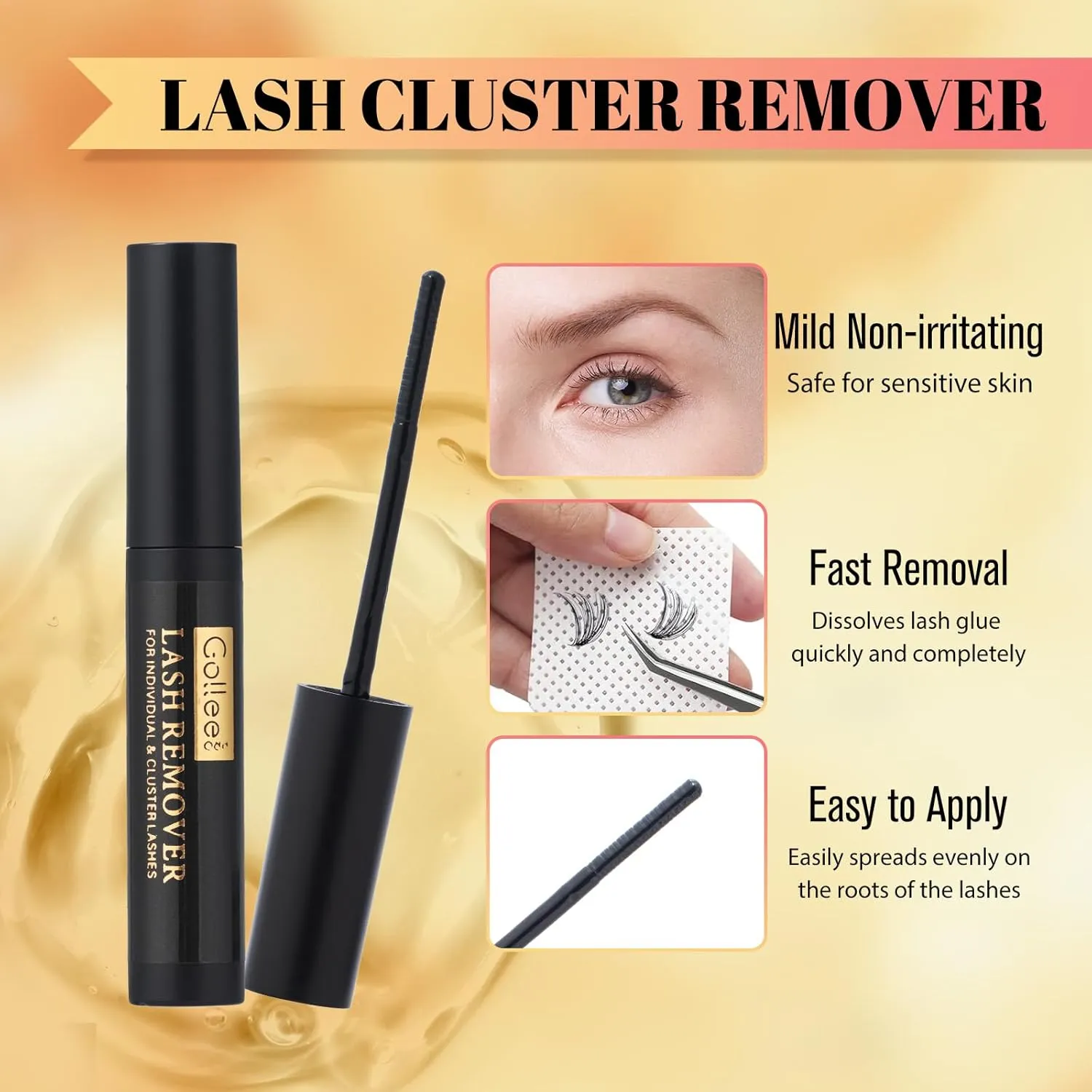 Lash Clusters Kit Individual Lash Extension Kit 280 PCS D Curl 9-16mm DIY Eyelash Extensions Kit with Lash Bond and Seal Waterproof and Cluster Lashes Glue Remover Lash Applicator by Gollee