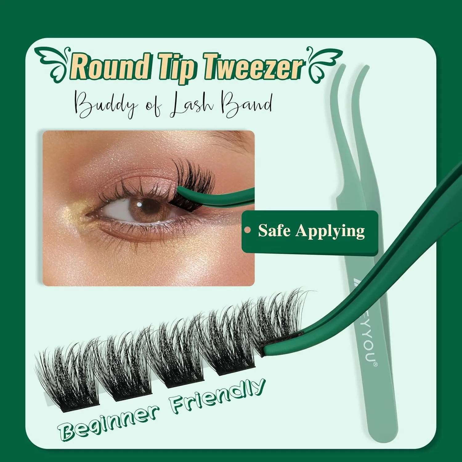 Lash Extension Kit 144pcs Thick Super Soft Lash Clusters,10-18mm D Curl Individual Lashes Kit with Bond and Seal Applicator and Brush Remover Easy to DIY at Home（PC03Kit-D-10-18MIX）