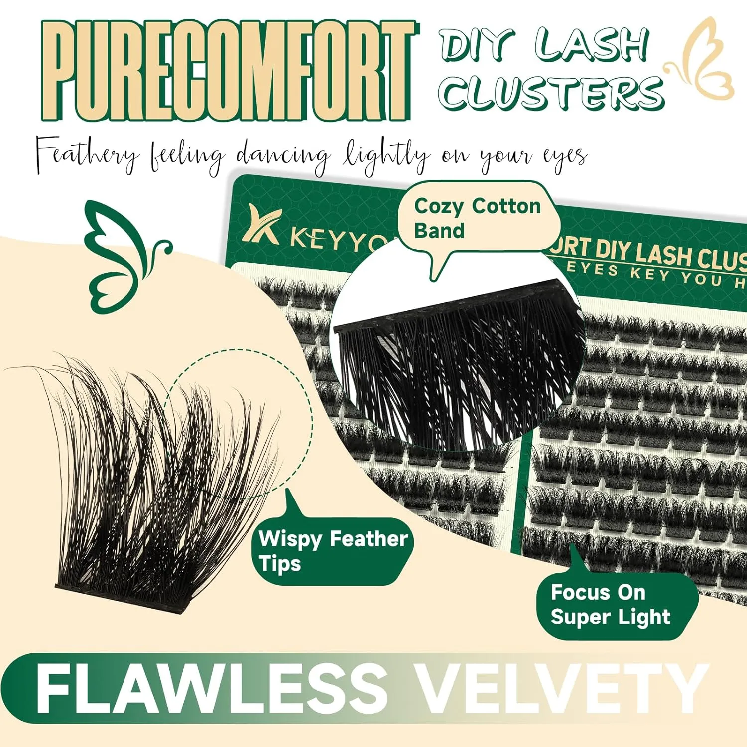 Lash Extension Kit 144pcs Thick Super Soft Lash Clusters,10-18mm D Curl Individual Lashes Kit with Bond and Seal Applicator and Brush Remover Easy to DIY at Home（PC03Kit-D-10-18MIX）