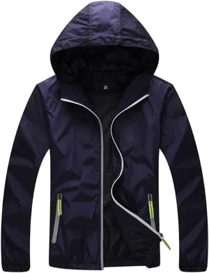Lasher Womens Lightweight Windbreaker UV Protect Coat Hooded Zip Up Sport Jacket