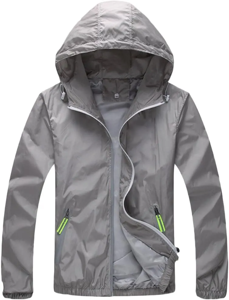 Lasher Womens Lightweight Windbreaker UV Protect Coat Hooded Zip Up Sport Jacket