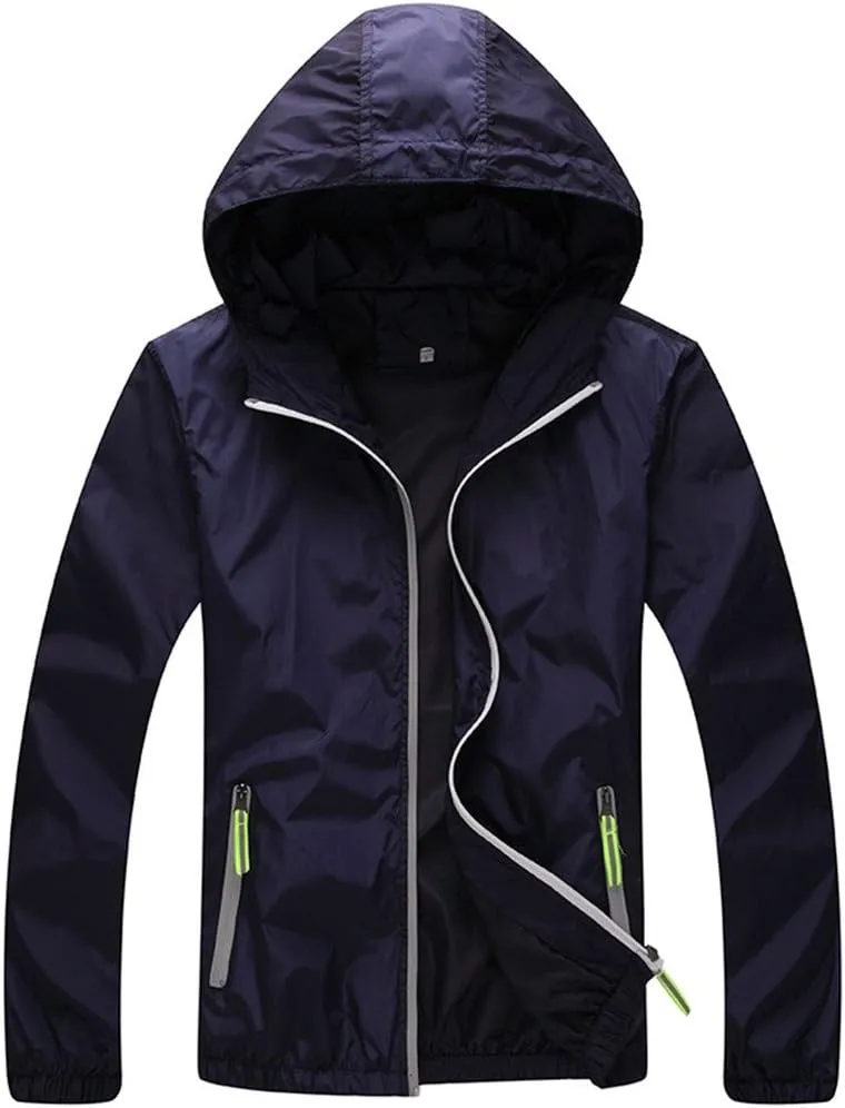 Lasher Womens Lightweight Windbreaker UV Protect Coat Hooded Zip Up Sport Jacket