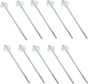 Leadigol 10pcs Tent Stakes Heavy Duty Tent Stakes Screw,Tent Ground Pegs Tent Nails Ground Pegs Fixed Pegs Tent Accessories Tent Hook Stakes Pull Rope Fixed Tent Stakes Pegs Ground Support Nails
