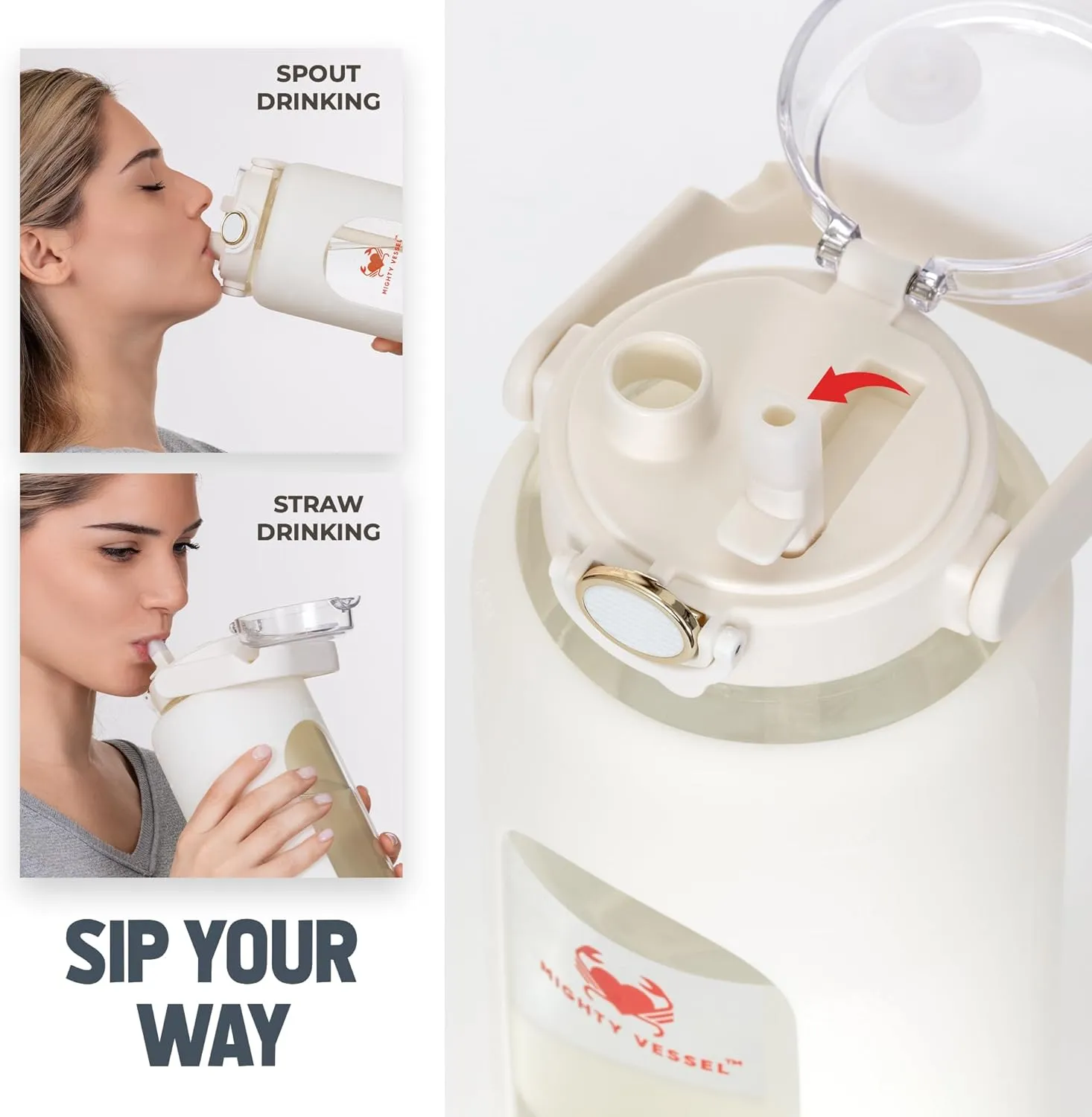 Leakproof Glass 64 oz Water Bottle With Straw - Pregnancy Water Bottle Tracker, Suitable for Sports, Travel, Gym and Daily Intake