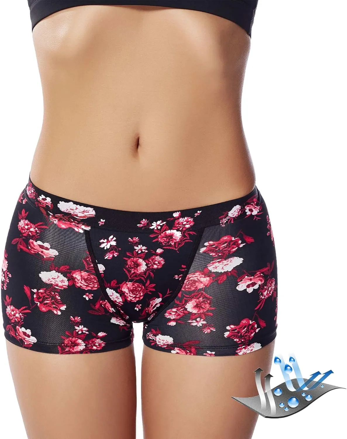 Leakproof Period Swimwear Boy Shorts for Women & Teen Girls - Swim Confidently with Absorbent Menstrual Swim Bottoms