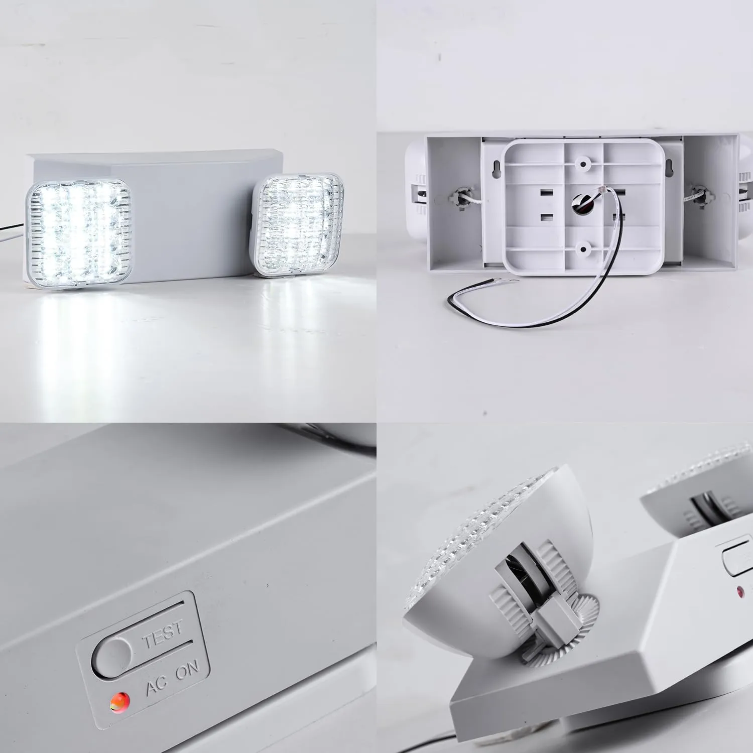 LED Emergency Lights for Business Home Power Failure,4Hours 300lm Automatic Battery Backup,Rechargeable Emergency Exit Lighting Fixtures,Hardwired, UL 924 AC85-277V