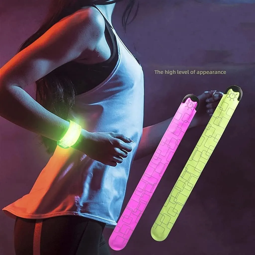 LED Luminous Night Running Armband Lighting Slap Bracelet USB Rechargeable Glow in The Dark Safety Sports Wristband led bracelets bulk