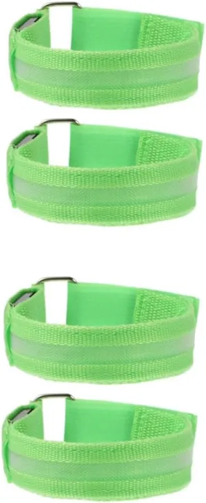 LED Night Running Armbands Rechargeable Glowing Safety Warning Bands for Runners Adjustable Light Up