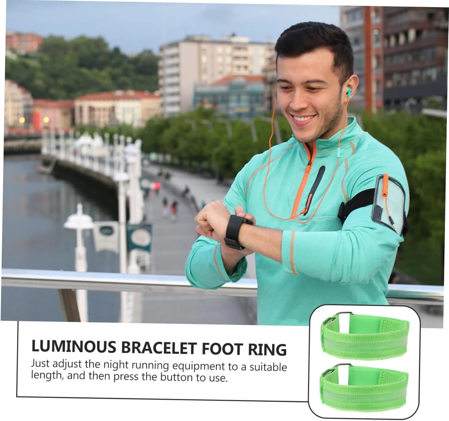 LED Running Safety Bands Glowing Armbands for Night Jogging Hiking Cycling High Visibility Light Up