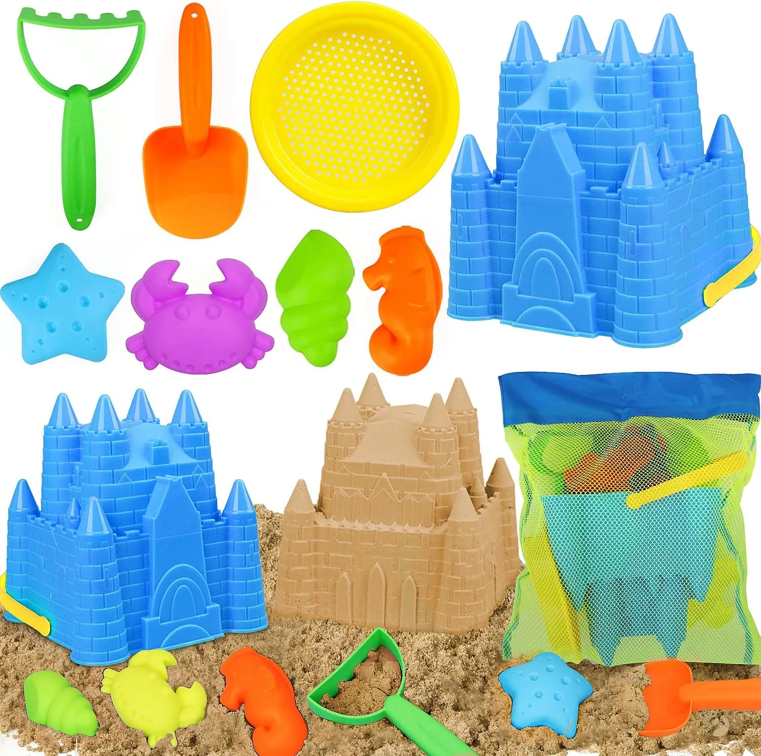 Life Beach Toys - Sand Castle Building Kit & Sand Toys for Kids Ages 1-12
