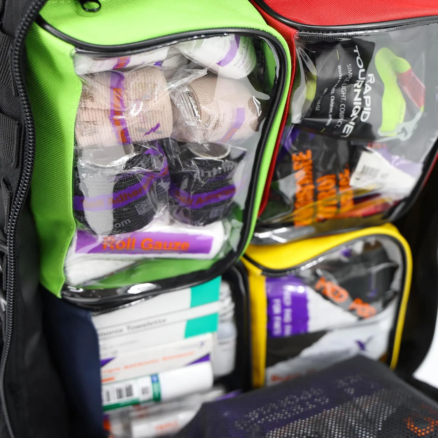 Lightning X Fully Stocked TacMed First Responder Trauma Medical Backpack EMT Kit | MB45-SKF | w/Professional First Aid Emergency Supplies (Black)