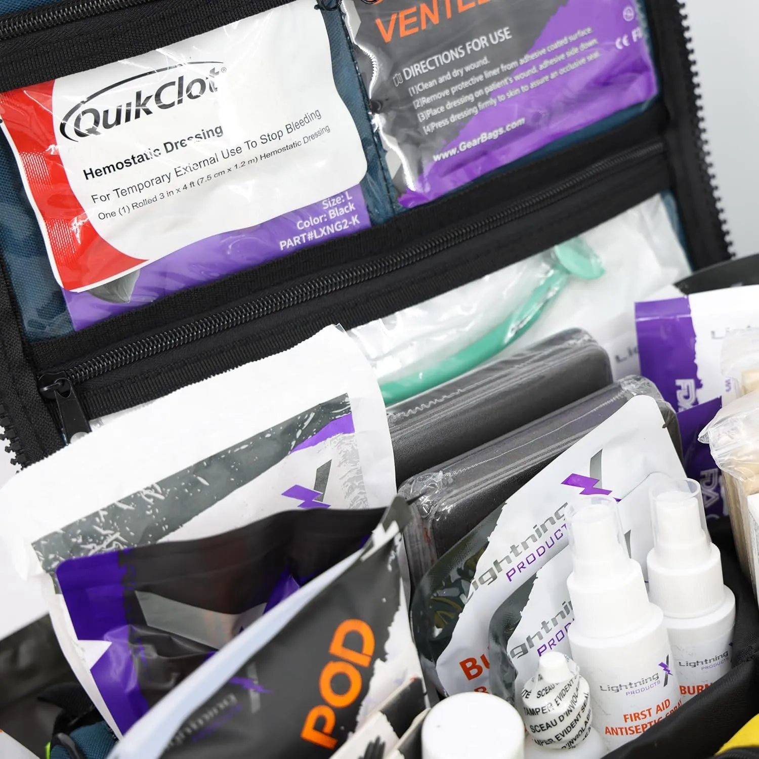 Lightning X Premium Stocked Modular EMS/EMT Trauma First Aid Responder Medical Bag   Kit