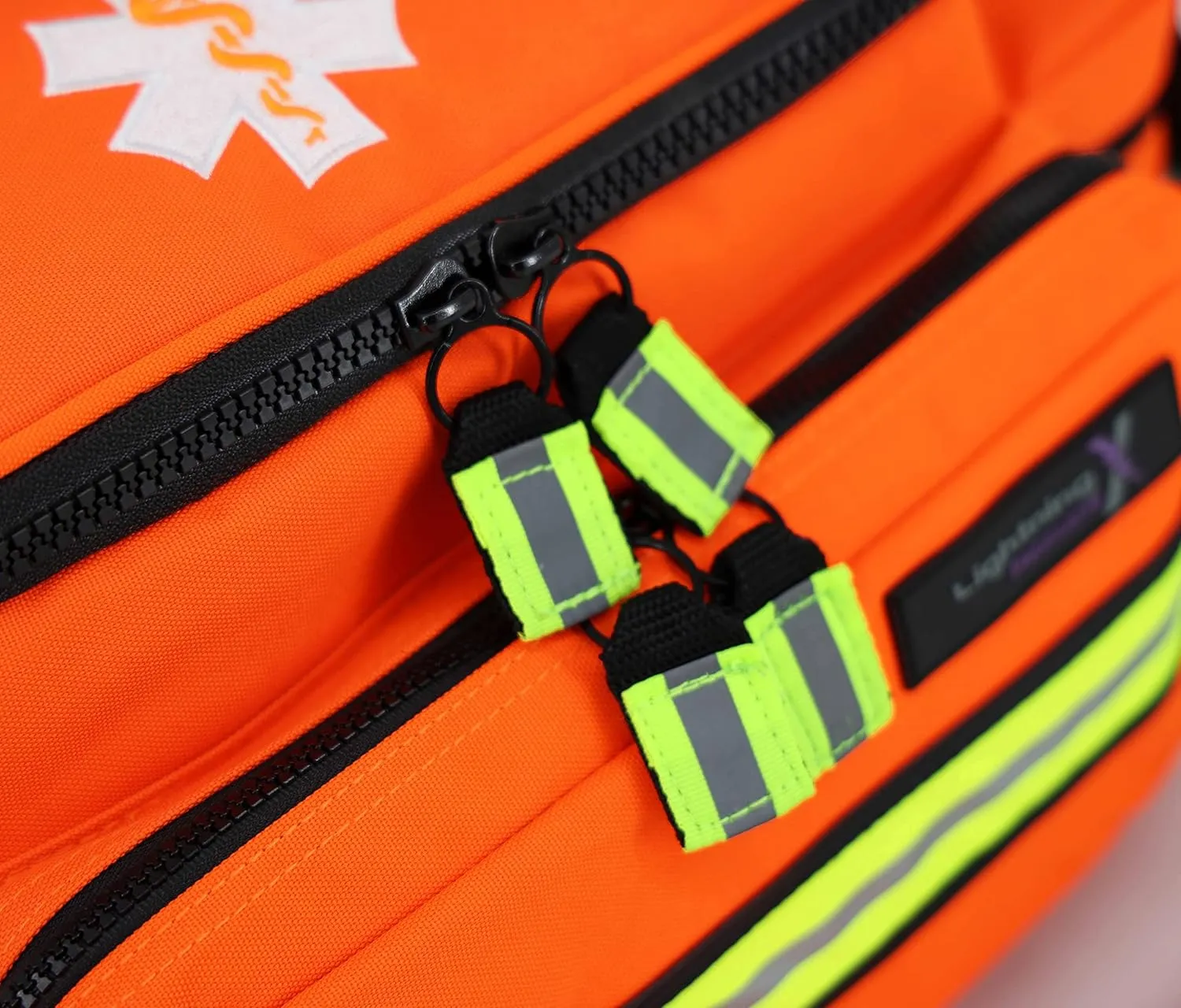 Lightning X Products Lightning X Mid-Sized First Responder EMT Bag | LXMB25 Fully Stocked Aid Kit w/ 200  BLS Supplies - Orange