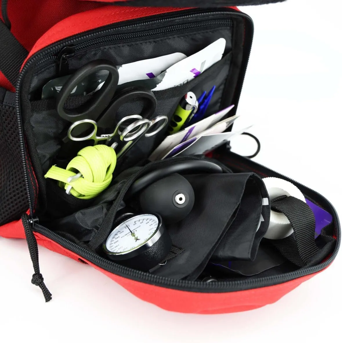 Lightning X Stocked Modular Trauma & Bleeding First Aid Responder Medical Backpack   Kit (Red)
