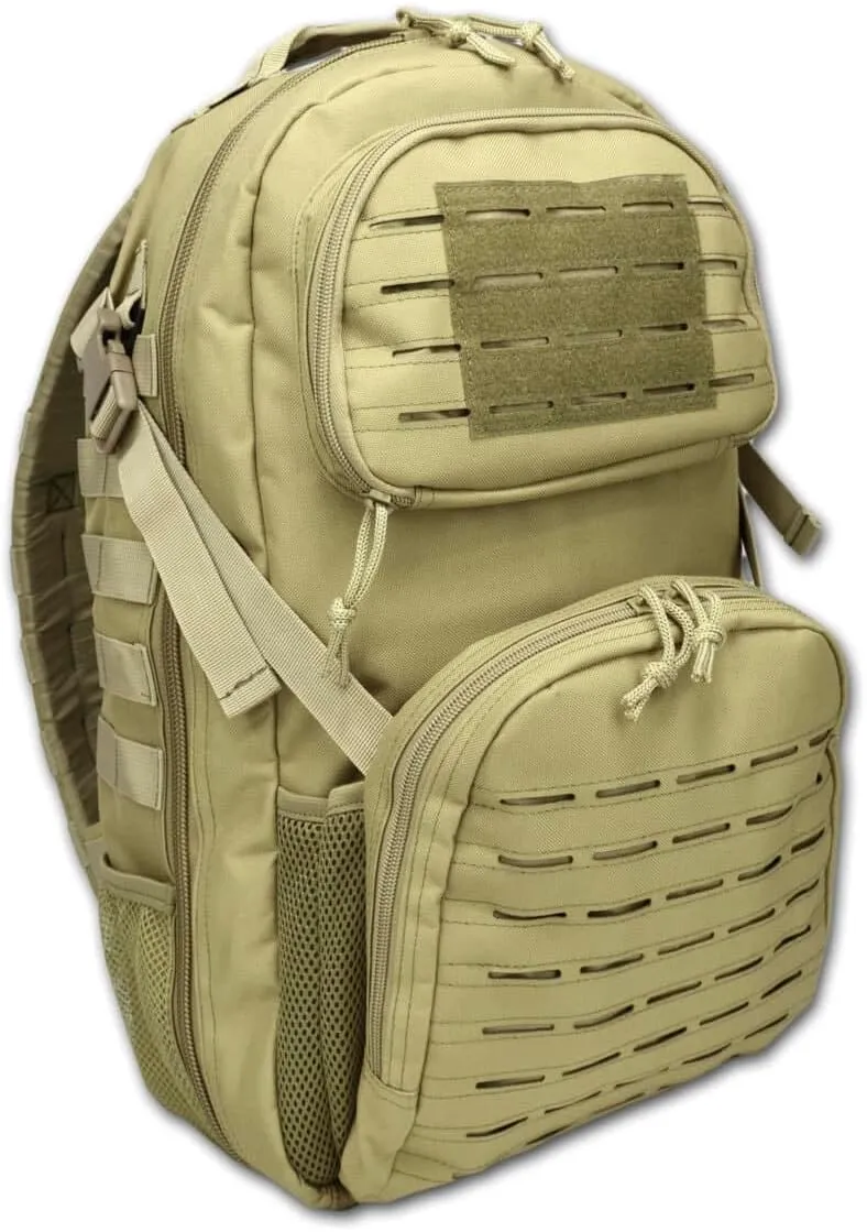 Lightning X Stocked Modular Trauma & Bleeding First Aid Responder Medical Backpack   Kit (Tan w/Hydration Bladder)