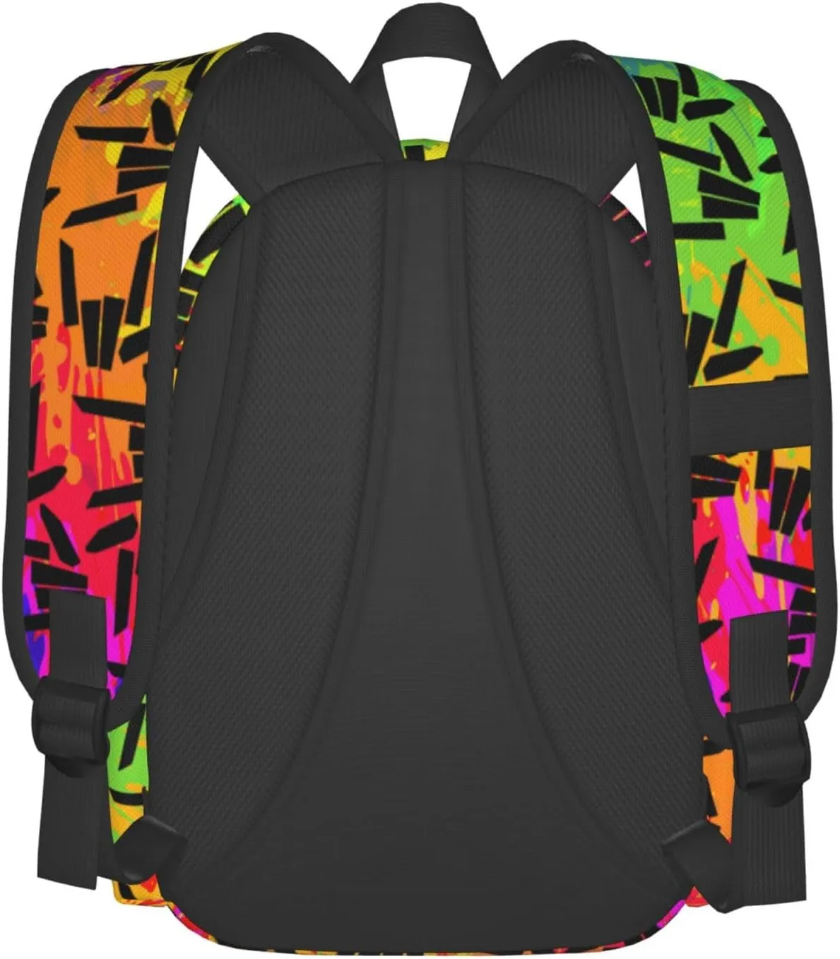 Lightweight Hiking Daypacks Large-Capacity Backpack With Full Print, Adjustable Shoulder Straps, Black4