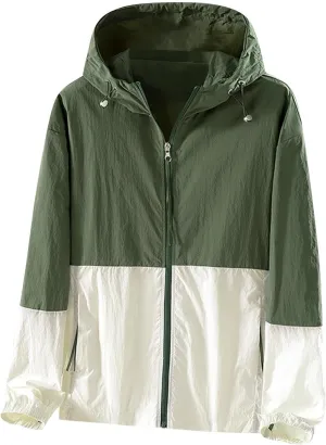Lightweight Rain Jacket Women Waterproof Rain Coats Color Block Windbreaker Jacket Packable Raincoats Hooded Hackets