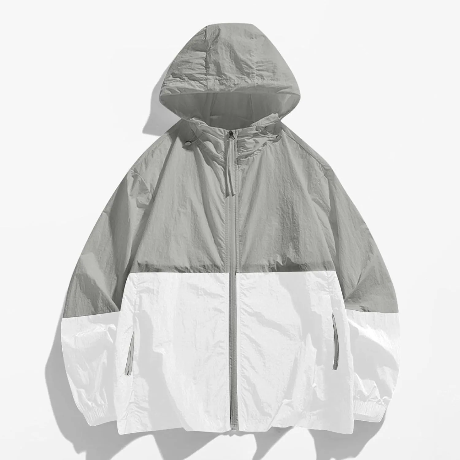 Lightweight Rain Jacket Women Waterproof Rain Coats Color Block Windbreaker Jacket Packable Raincoats Hooded Hackets