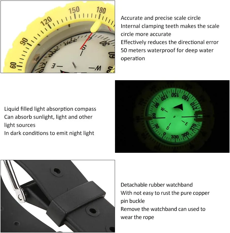 Lightweight Strong Magnet Compass for Underwater Diving Luminous Watch Balanced Experience