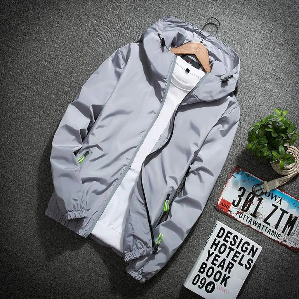 Lightweight Windbreaker Jackets For Men Big And Tall Spring Fall Casual Zipper Waterproof Mountain Coats,M-7XL