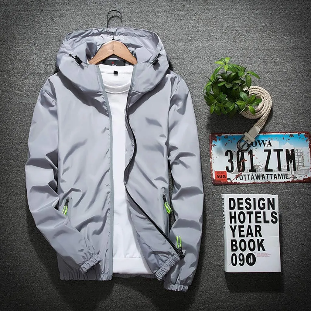 Lightweight Windbreaker Jackets For Men Big And Tall Spring Fall Casual Zipper Waterproof Mountain Coats,M-7XL