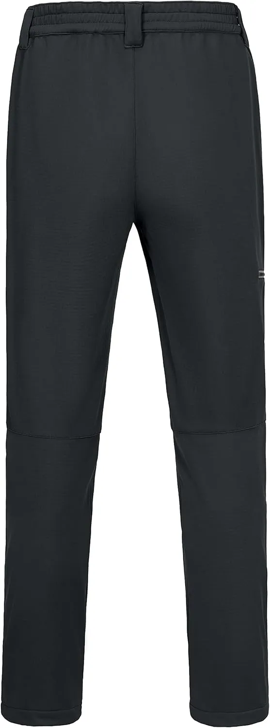Little Donkey Andy Men's Fleece Lined Hiking Pants Winter, Softshell Snow Ski Pants Outdoor, Water Repellent