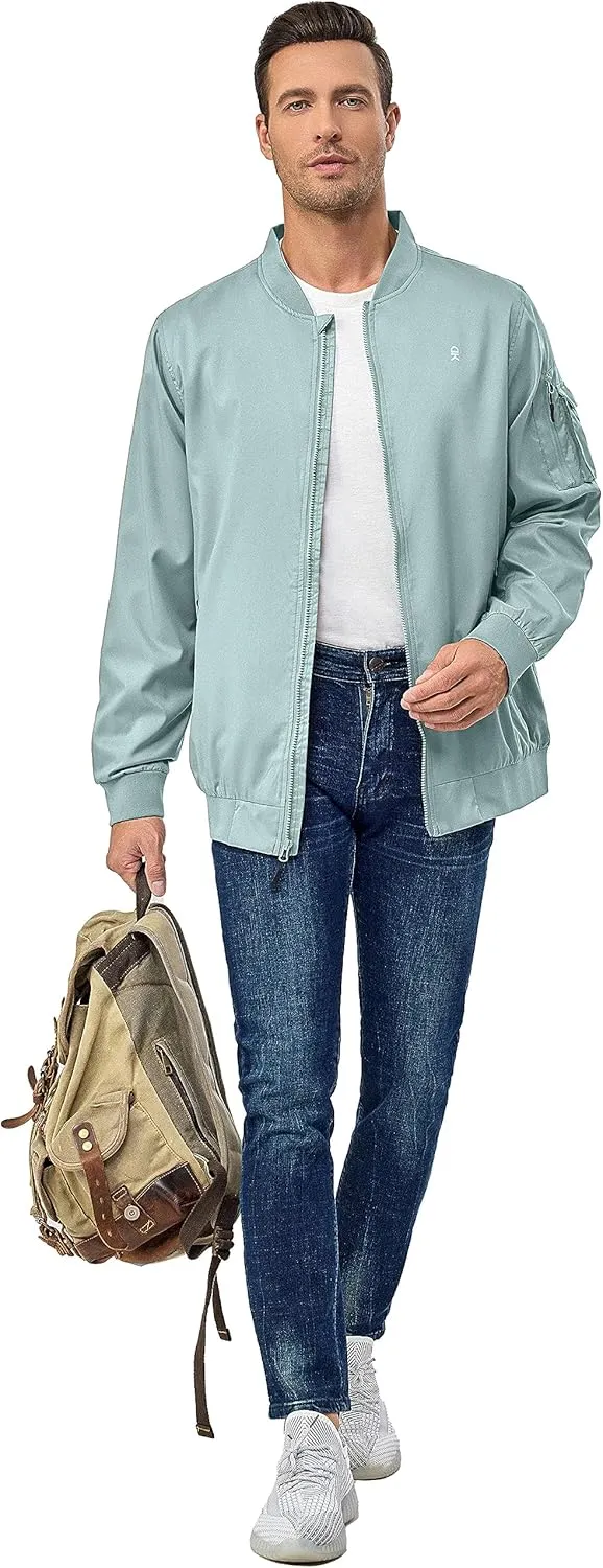 Little Donkey Andy Men's Lightweight Bomber Jacket Causal Fashion Flight Windbreaker Fall Spring Outdoor Coat