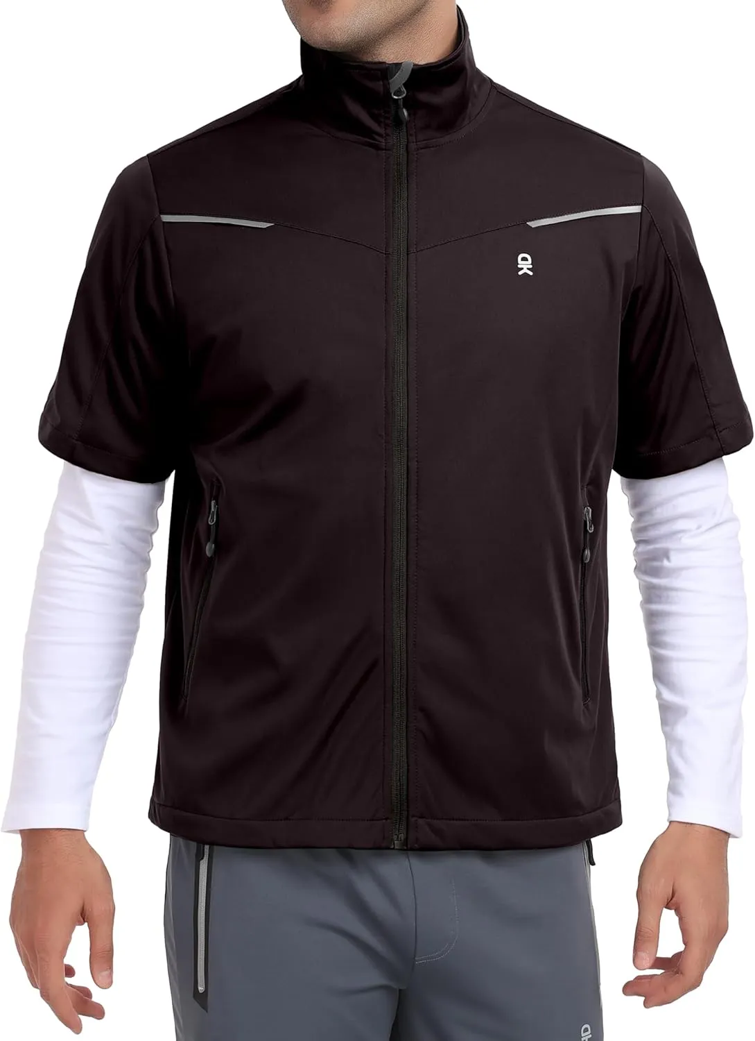 Little Donkey Andy Men's Lightweight Softshell Vests Short Sleeve Jackets for Golfing Hiking Running
