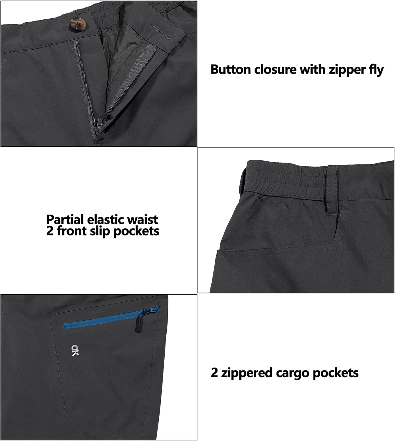 Little Donkey Andy Mens Rain Pants Waterproof Lightweight Breathable Rainproof Pants for Hiking Golf Fishing